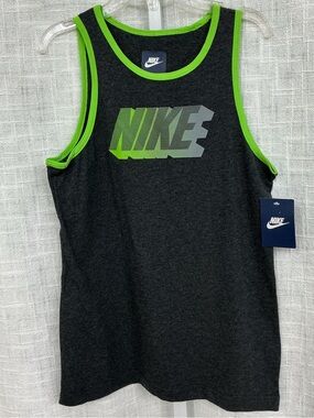 Nike Charcoal Tank with Neon Green Trim
